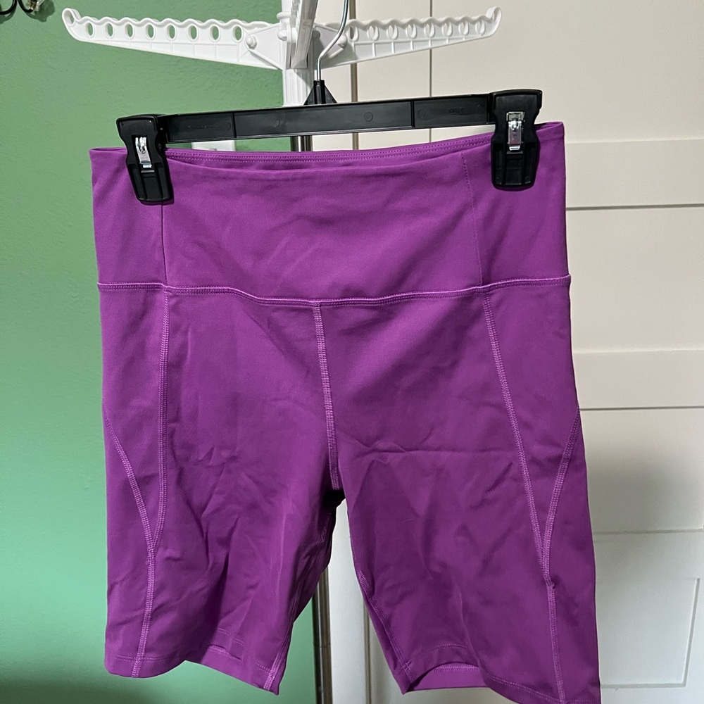 Girlfriend Collective Purple Bike Shorts High Waist
